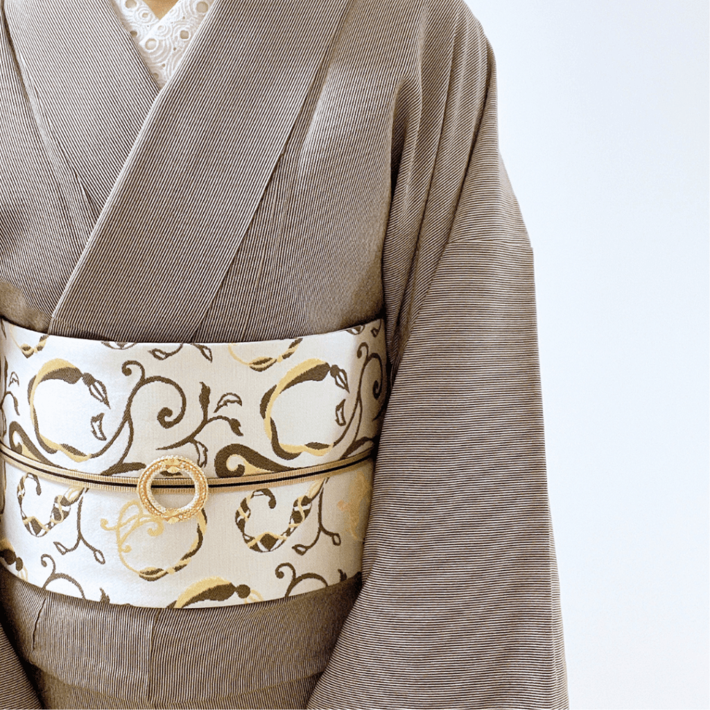 江戸小紋（万筋）に半幅帯を合わせてカジュアルに